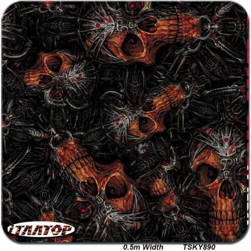 ITAATOP Hydrographic Graphics Film TSKY890 0.5M * 2/10/20M Skull Diy Hydro Dipping Film
