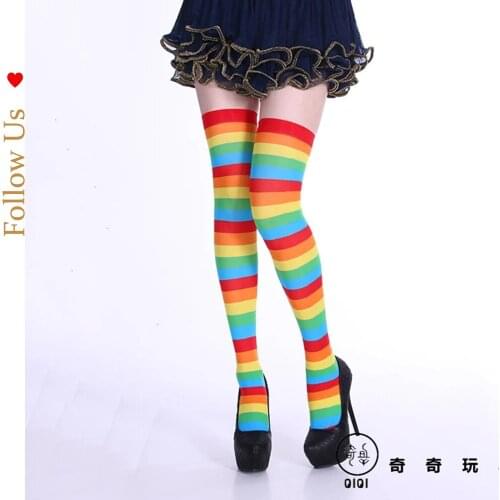 Halloween striped stockings dress knee socks striped stockings colored stockings