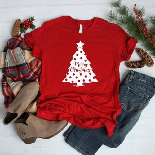 Hipster Tumblr Christmas Aesthetic Quote art Tops Merry Christmas Tree Star Graphic T-Shirt Casual Funny Grunge Tee