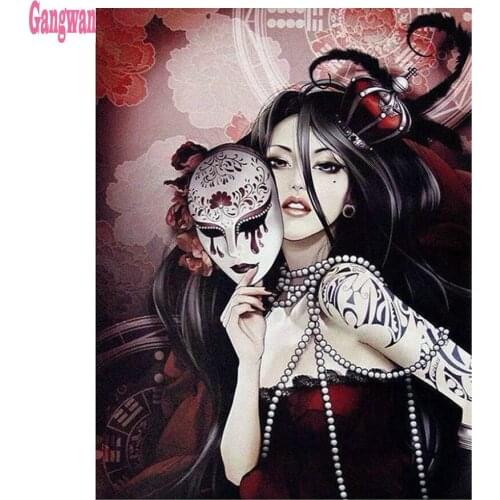 5d diy rhinestone painting mask beauty full square round drill diamond painting mosaic embroidery diamond cross stitch decor art