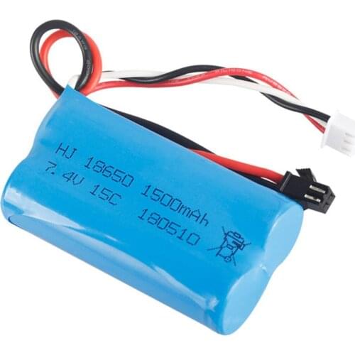 7.4V 2S 1500mAh lipo Battery 18650 for YDI U12A Syma S033g Q1 TK H101 7.4V Battery SM Plug for Rc Toys Boat Car Tank Drone Parts