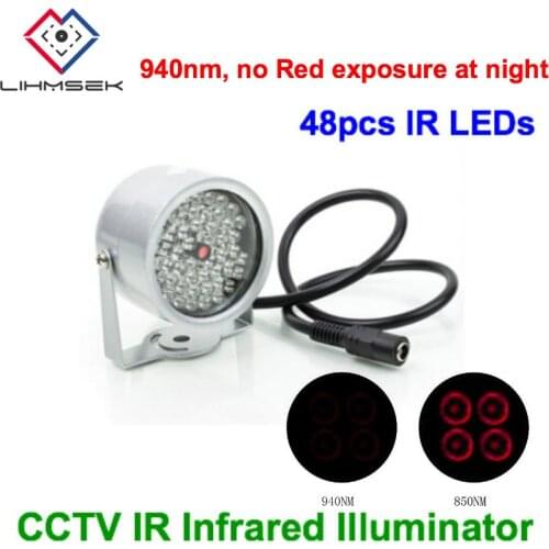 Lihmsek No Red exposure Miniature Dome Type Invisible illuminator 940nm IR infrared 48 LEDs IR Lights for CCTV Security Camera