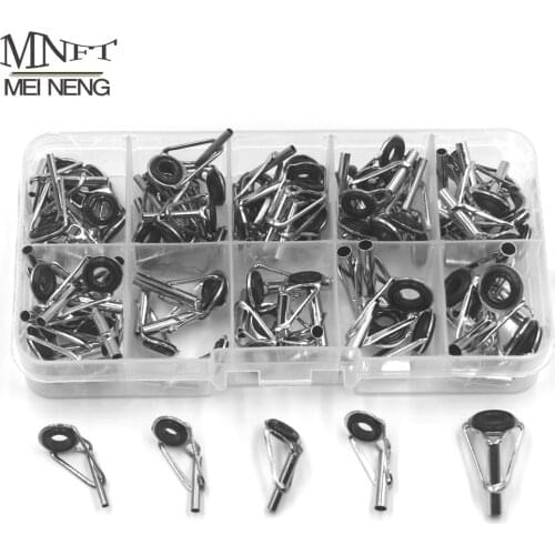 MNFT 80pcs/Box size1-10# Fishing Rod Guide Tip Repair Kit Set DIY Eye Rings Stainless Steel Frames Ceramics TS Line Guide Ring