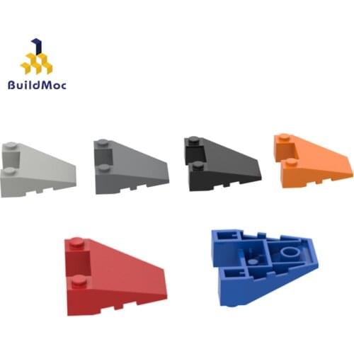BuildMOC 93348 4x4 single head inclined brick 4858 For Building Blocks Parts DIY Construction Creata