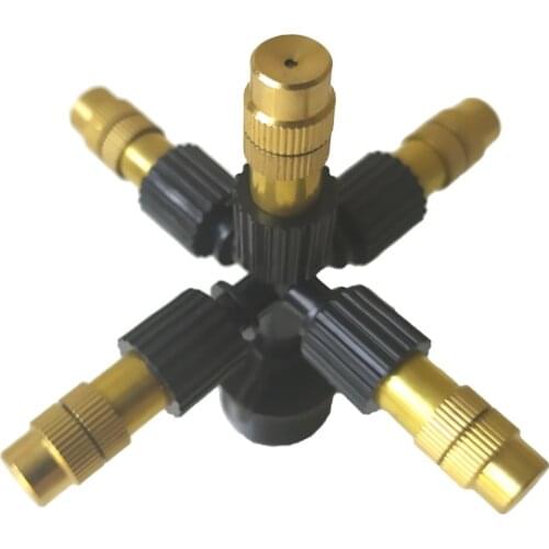 1pcs 5-head Micro Irrigation System Fog Mist Cooling Nozzle Garden Greenhouse Adjustable Closable Spray Mist Nozzle