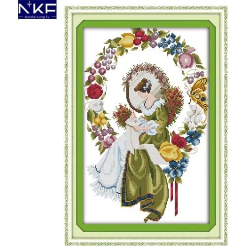 NKF An embroidery woman figure style handcraft needlepoint kits free counted stamped cross stitch kits for beginners