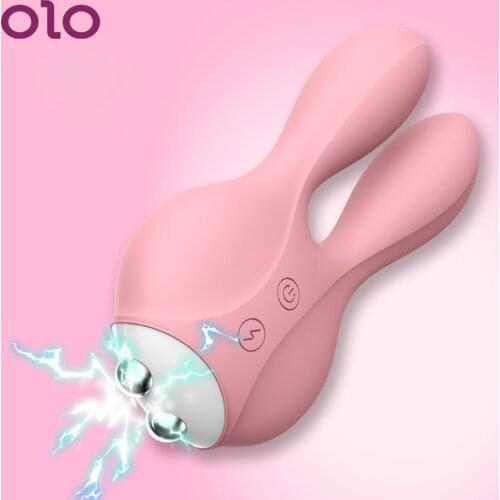 OLO Electric Shock Rabbit Vibrator Egg Breast Clitoris Stimulator Massager VibratorsFemale Masturbation Sex Toy for Women Men