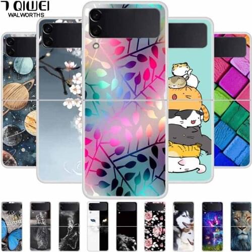 PC Case For Samsung Galaxy Z Flip 3 Case Hard Plastic Luxury Cover for Samsung Z Flip3 5G Phone Cases ZFlilp 3 Animal Coque Para