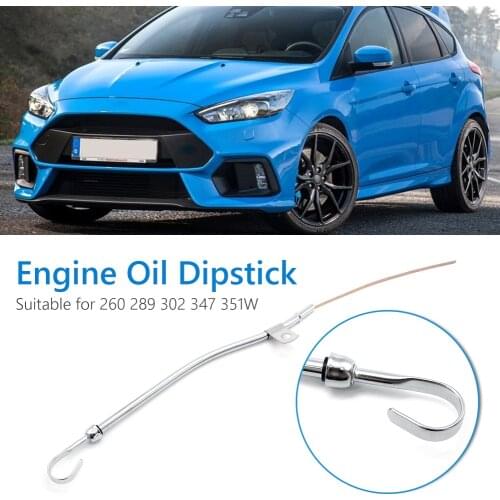 Chrome Steel Engine Oil Dipstick with Tube for SBF 260 289 302 347 351W 65-87 Auto Engine Oil Dipstick Fluid Level