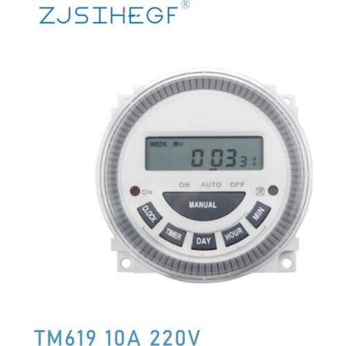 TM619 Aquarium Lighting Timer 7 Days Switch with Waterproof Cover Interval Timer Replaceable Battery 220v Programmable