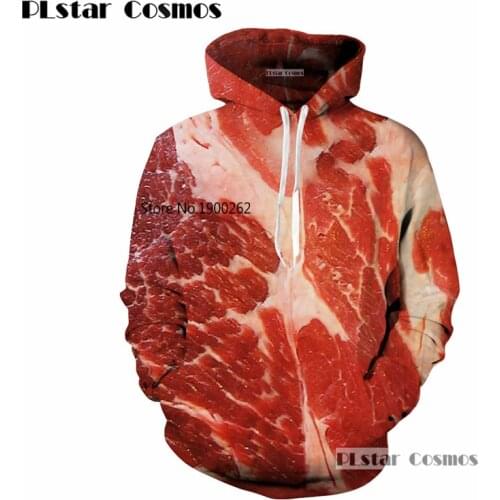 PLstar Cosmos Raw Meat 2018 Funny style 3d Hoodies Print Men Women Streetwear hoody Sweatshirt size S-5XL