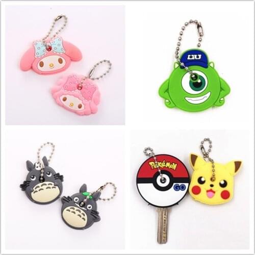 1PC Cartoon Silicone Protective Key Case Cover For Key Control Dust Cover Holder Pretty Cute Small Key Chain Pendant Key Holder