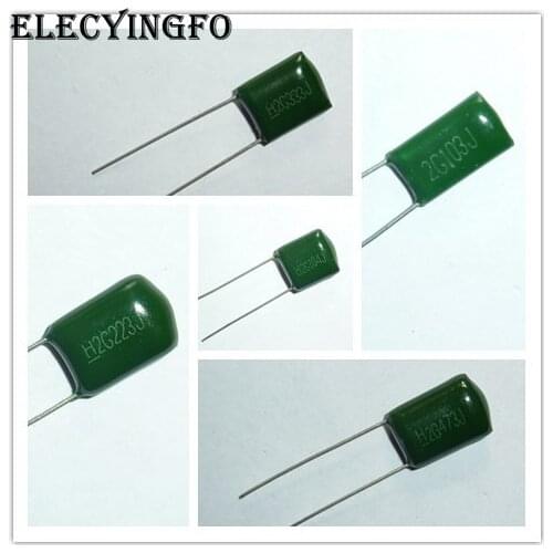 10pcs 400V 2G103 0.01uF 10nF 2G223 22nF 2G333 33nF 2G473 0.047uF 47nF 2G104 100nF 0.1uF 5% Mylar Polyester Film capacitor