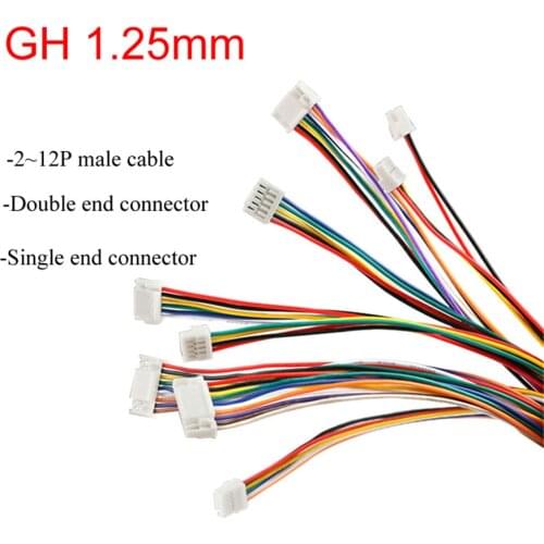 10pcs JST GH 1.25 2P/3P/4P/5P/6 Pin Micro Male Connector Jack Plug Connectors 15CM Wires 28AWG