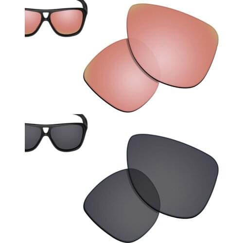 SmartVLT 2 Pairs Polarized Sunglasses Replacement Lenses for Oakley Dispatch 2-Peach Gold and Solid Black