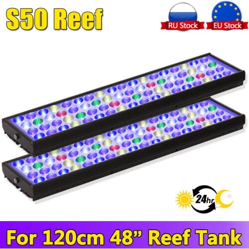 PopBloom 48'' 120cm 4ft marine reef coral aquarium lamp full spectrum LED light remote control