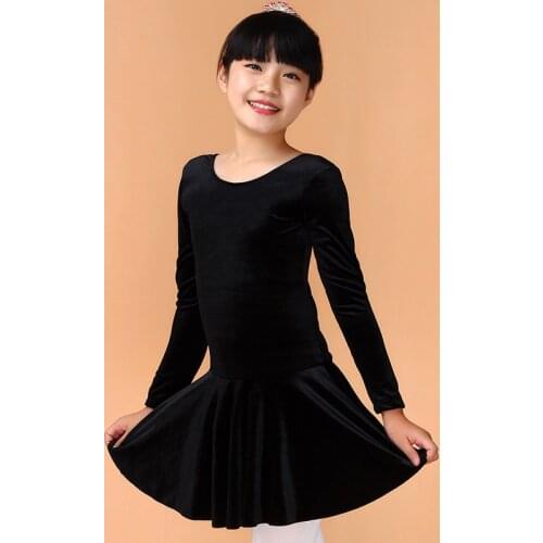 Velvet Gymnastics Leotard Long Sleeves Girls Ballerina Dress Autumn/Winter Leotards For Gymnastics Ballet Excerise Dress/Clothes