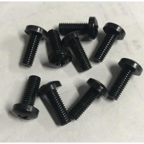 100pcs M2 M3 M4 M5 phillips screws round head bolts PA black nylon polyamide material male screw 6mm-30mm length