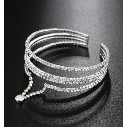 YFJEWE Trendy Elegant Opening Cuff Bangle &Bracelet For Women Charm Crystal Adjustable Bangles Romantic Wedding Jewelry B274