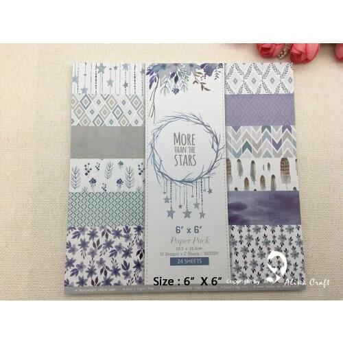 24 sheet 6"X6" more than the stars Scrapbooking patterned paper pack andmade craft paper craft Background pad
