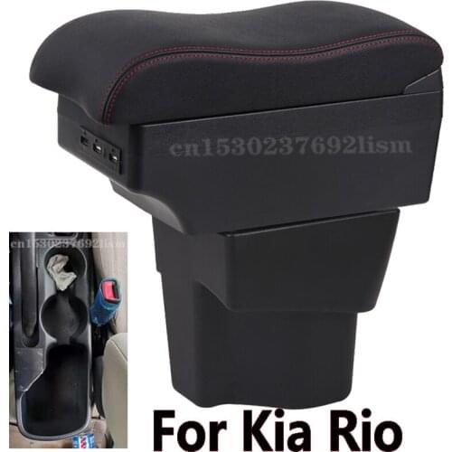 For KIA Rio 5 Armrest Rio 2015 2016 2017 2018 2019 parts dedicated Car Armrest box Storage box car accessories Interior USB