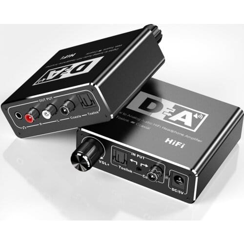 Hifi DAC Amp Digital To Analog Audio Converter RCA 3.5mm Headphone Amplifier Toslink Optical Coaxial Output Portable dac 24bit