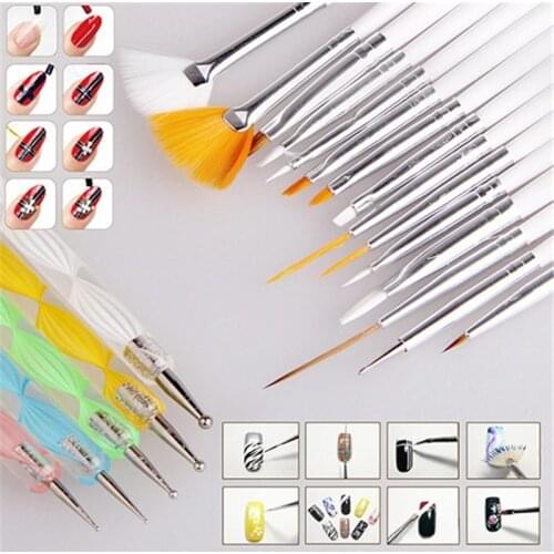 MINCH Nail Art Design Painting Tools Pen 20pcs/set Polish Brushes Set Kit Professional Styling Nail Equipment Drawing Tools