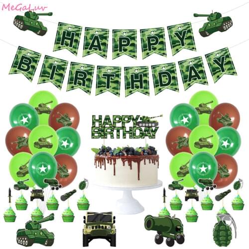 Camouflage Balloons Military Theme Party Army Birthday Decoration Tank Fighter Latex Ballon Baby Shower Kids Gift Boys Toys