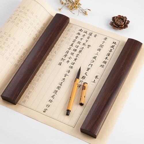 Paperweight Solid Wood 2cps Chinese Calligraphy Special Paperweight Traditional Carving Crafts Wooden PaperWeights Paper Press