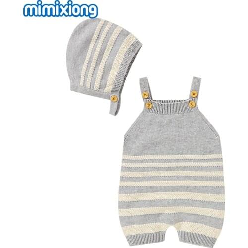 Baby Romerps Hats Clothes Sets for Newborn Bebes Unisex Jumpsuits Spring Fall Sleeveless Infant Boy Girl Sleeveless Outfits 2pcs