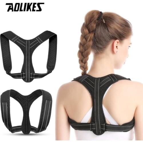 AOLIKES Back Posture Corrector Protective Band Adjustable Humpback Orthosis Straight Back Belt Back Fix Shoulder Corset Support