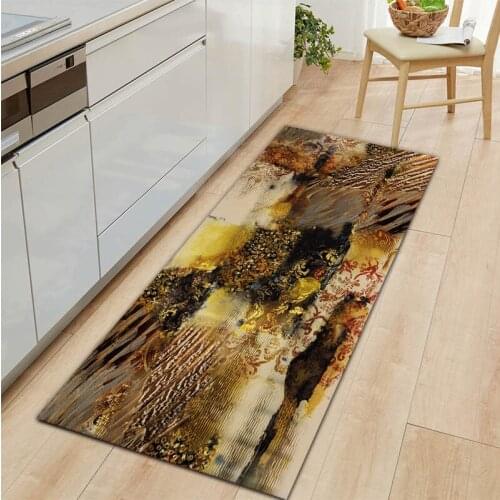 Modern Style HD Printing Entrance Doormat Soft Kitchen Carpet Non-Slip Flannel Bath Mat Home Decoration Living Room Area Rugs