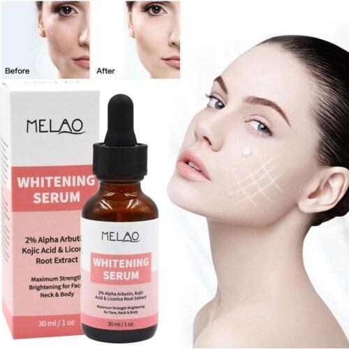 MELAO Skin Whitening Serum Organic 2% Alpha Arbutin Moisturizing Acid Essence Whitening Lightening Kojic Serum Brightening N1D3