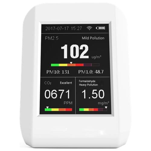 CE and ROHS compliant air quality monitor for sale real time detecting PM1.0 PM2.5 PM10 CO2 HCHO and OEM VOC