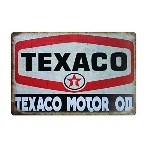 Motor Car Oil Metal Signs for Garage Man Cave Home Decor Texaco Motor Oil Tin Plaques Plate 11.8 x 7.9inch