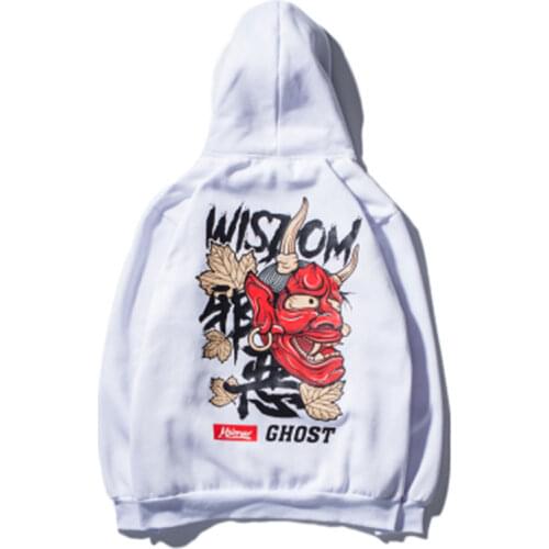 Men ghost hoodies Hip hop devil wisdom winter hoodie Letter Print Cotton Harajuku Sweatshirts wholesale Streetwear men clothing