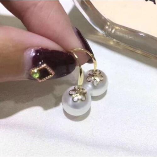 Set pair of south sea 10-11mm pearl white pearl earring 18k