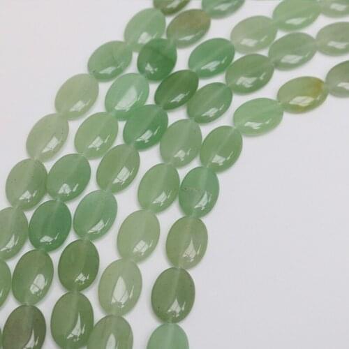 Natural Oval Shape Aventurine Quartz Stone Beads 13X18mm Created DIY Accessory Parts Jewelry Making Necklace 22Pcs