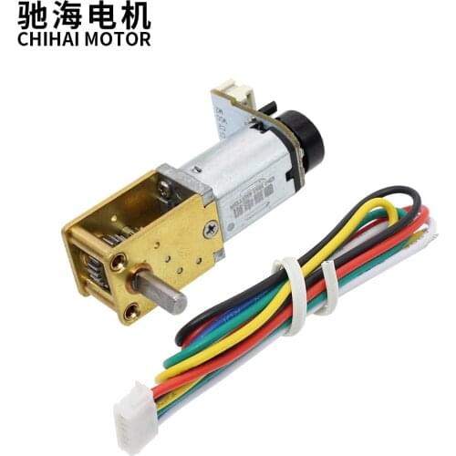 ChiHai Motor CHF-GW12T-N20VA DC 3V 6V 12V Micro Gear Motor Low Speed 7PPR encoder Motor Mini Reducer Motor Reduction Gear Motor