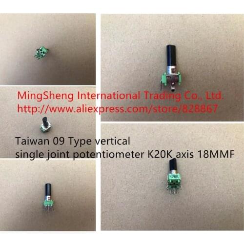 Original new 100% import 09 Type vertical single joint potentiometer K20K axis 18MMF (SWITCH)