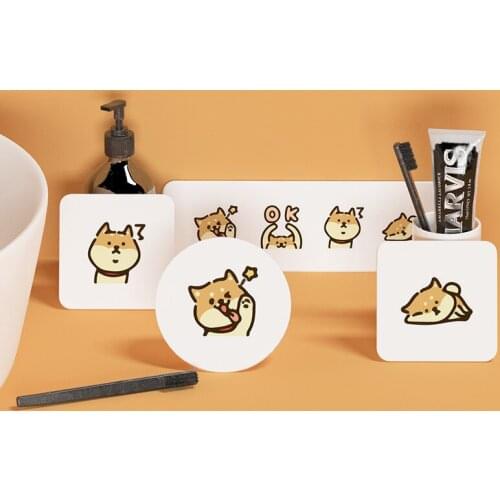 Cartoon Coaster Modern Home Decor Kitchen Accessories Diatom Mud Coaster Toilet Sink Wash Basin Absorbent Pad Rack