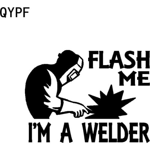 QYPF 14CM*10.4CM Funny Flash Me I'm A Welder Fashion Car Sticker Decal Black Silver Vinyl C15-2295