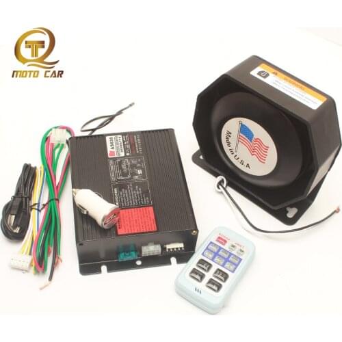 Universal Car Horn Police Siren 200W 12V Wireless Control Alarm Horn System Multi-tone Super Loud Train Speaker Megaphone Sound