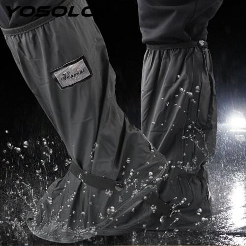 YOSOLO 1 pair Reusable Motorcycle Scooter Bike Rain Shoes Cover Non-Slip Boot Covers Unisex Shoes Protectors For Rainy Snowy Day