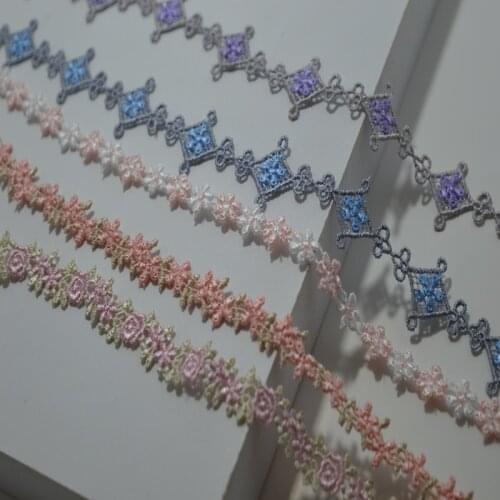 1cm(15yards/lot)pink floral brown leaf Venise Lace Trim for Garment,Curtain Decorcation venise lace 2017101501