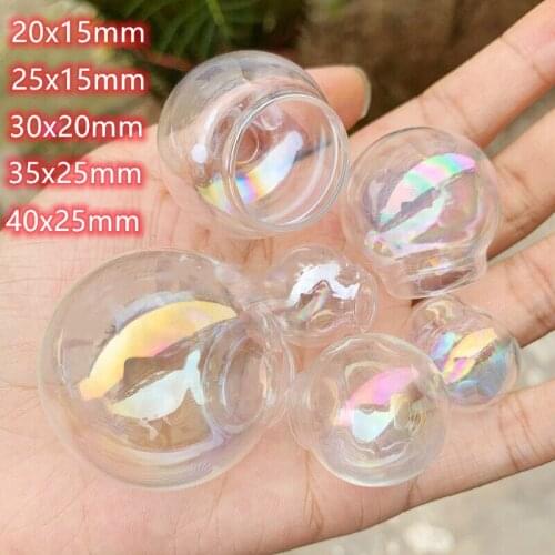 100pcs Mix Size Rainbow Round Glass Globe DIY Empty Glass Snow Globe Bubble Crystal Glass Birthday Wedding Valentines Day Gift