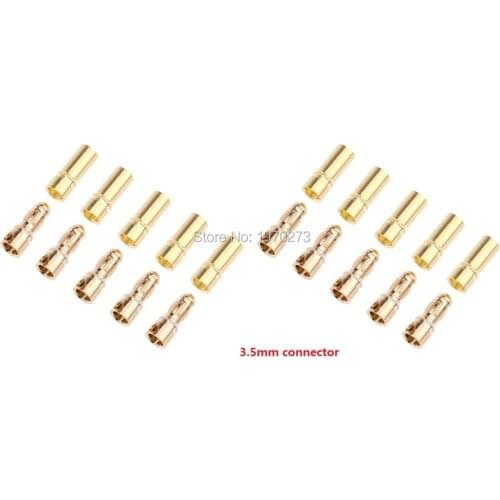 20 Pairs / 40 Pairs 3.5mm Gold Plated Metal Bullet Banana Plug Connector RC Quadcopter Battery