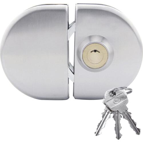 Free shipping glass door lock security lock House Ornamentation Door Hardware Lock 304 stainless steel Anti-theft locks