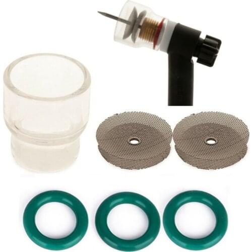 6 PCS #12 Pyrex Glass Cup Kit Stubby Collets Body Gas Lens Tig Welding Torch For Wp-9 & WP-17 Mayitr Welding Accessories