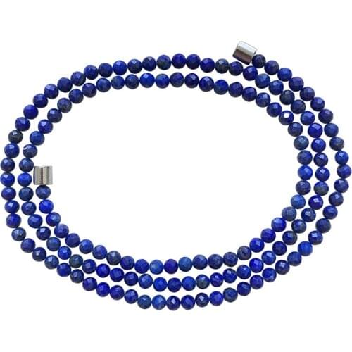 Afghanistan Blue Natural Lapis Lazuli Ellipse Stone Bracelet Faceted Beads Gem Stone Bracelets for Women Men Gifts Jewelry